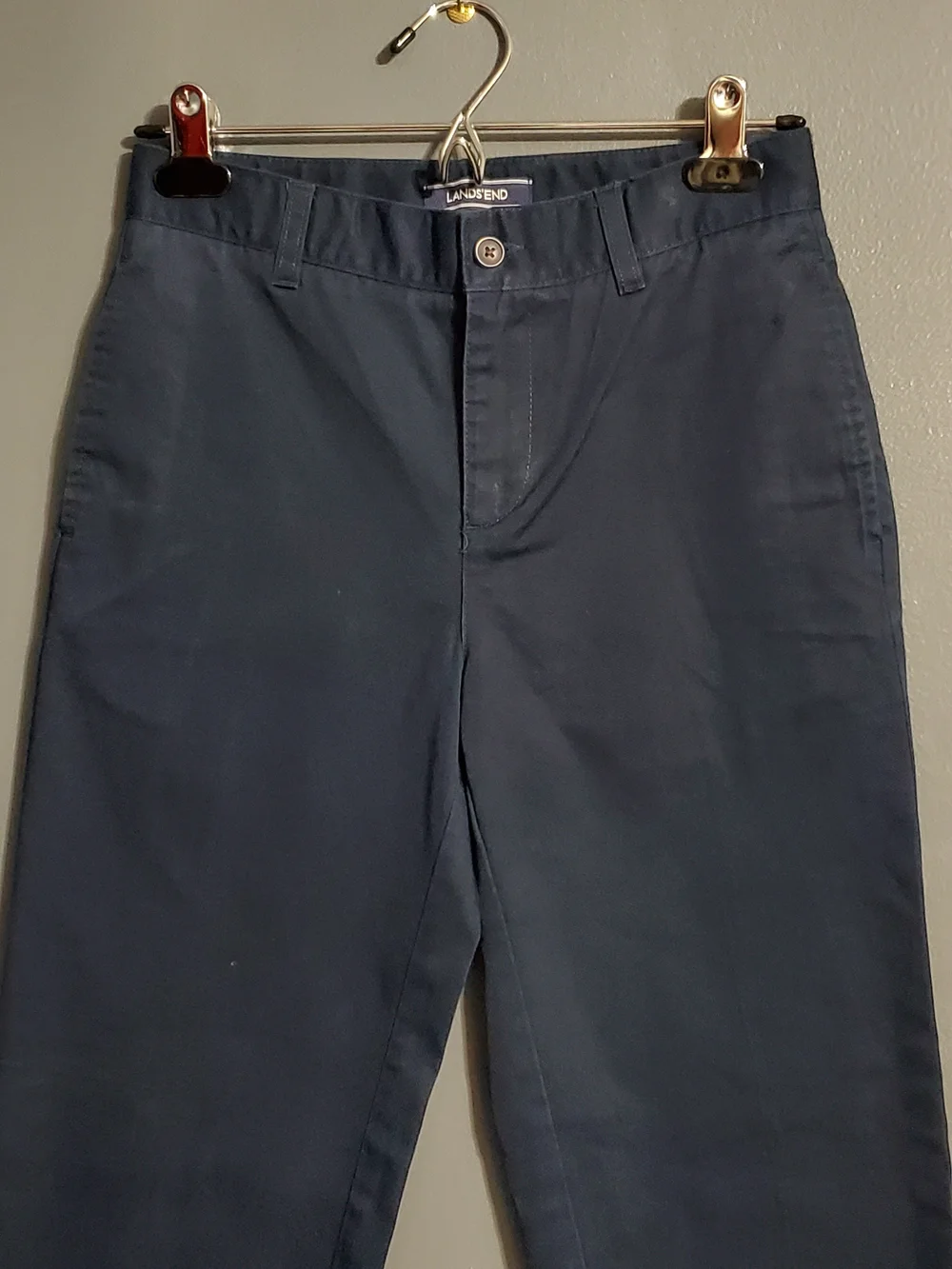 Lands' End Navy Blue Kids Chinos School Uniform Boys Size 12